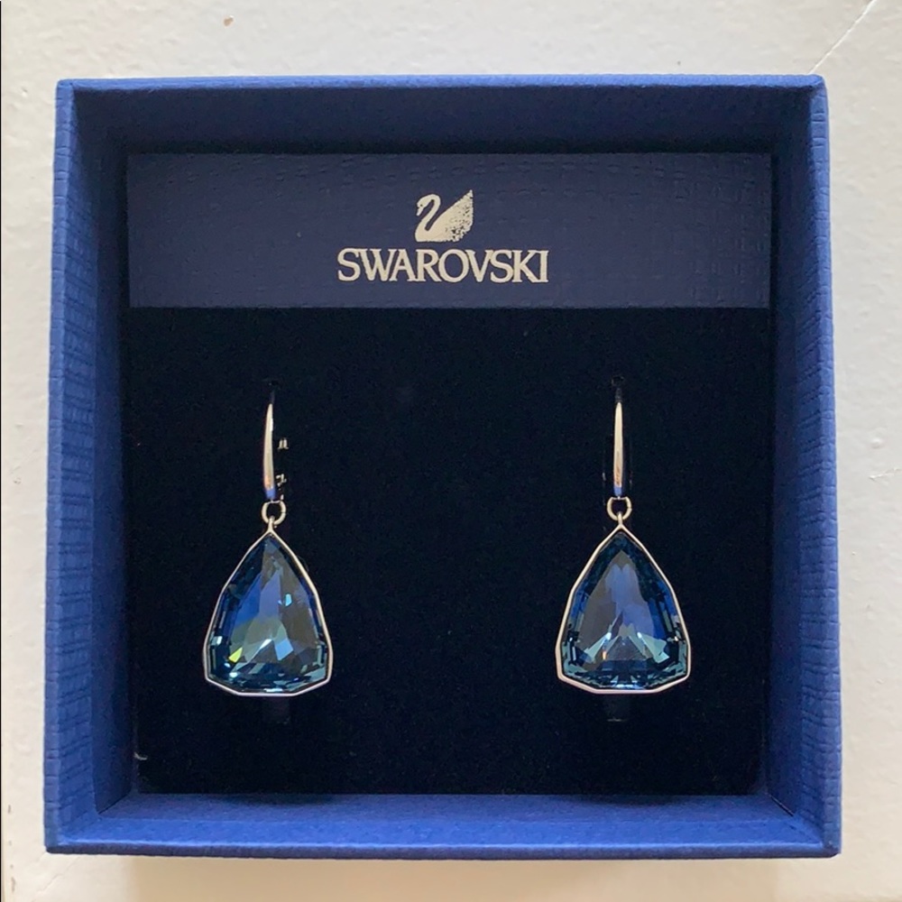 Swarovski Blue Drop Earrings